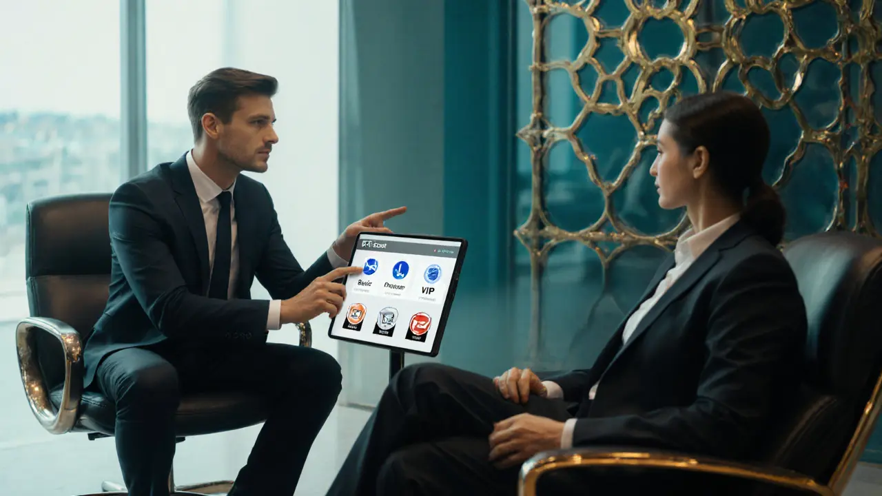 Консультация в офисе DFK Escort, обсуждение тарифных планов.