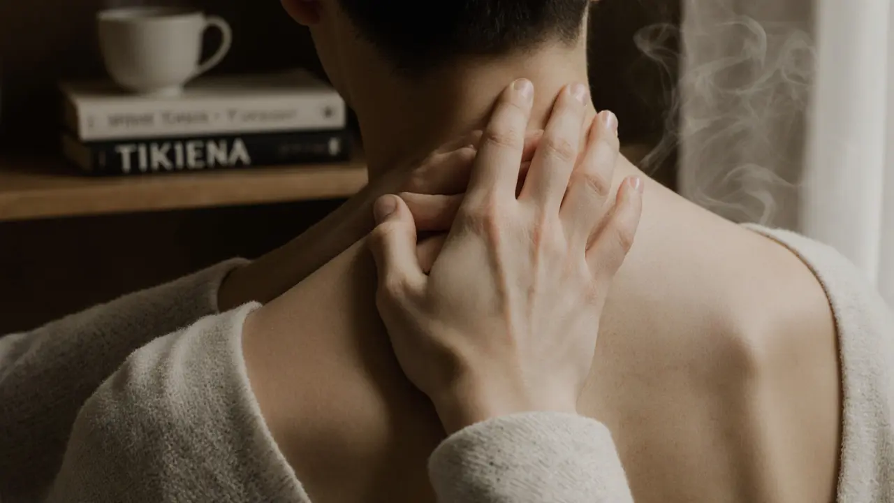 Руки человека, мягко касающиеся друг друга — без слов, только прикосновение и тишина.