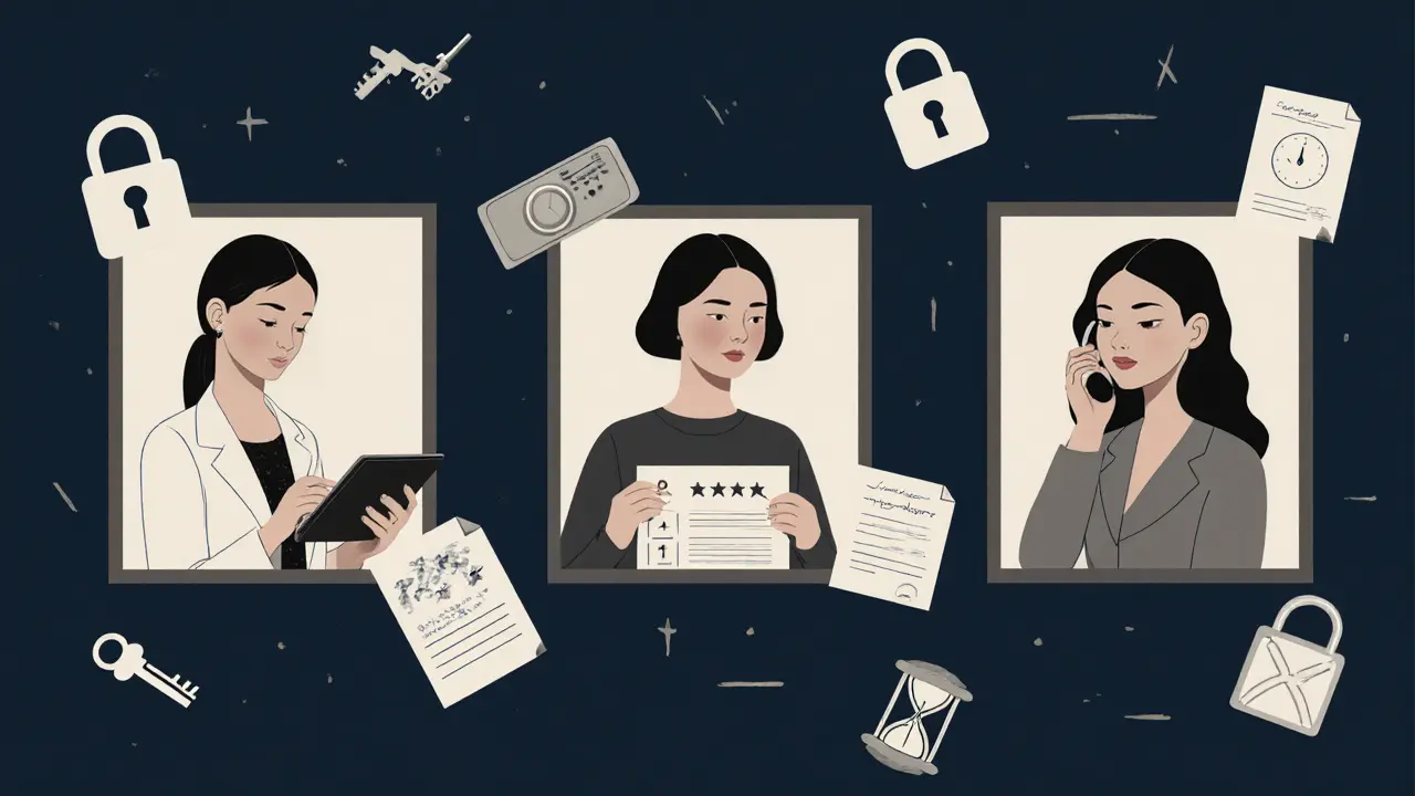 Три женщины из разных городов России в тихих моментах работы: с ноутбуком, с фотоаппаратом, на звонке.