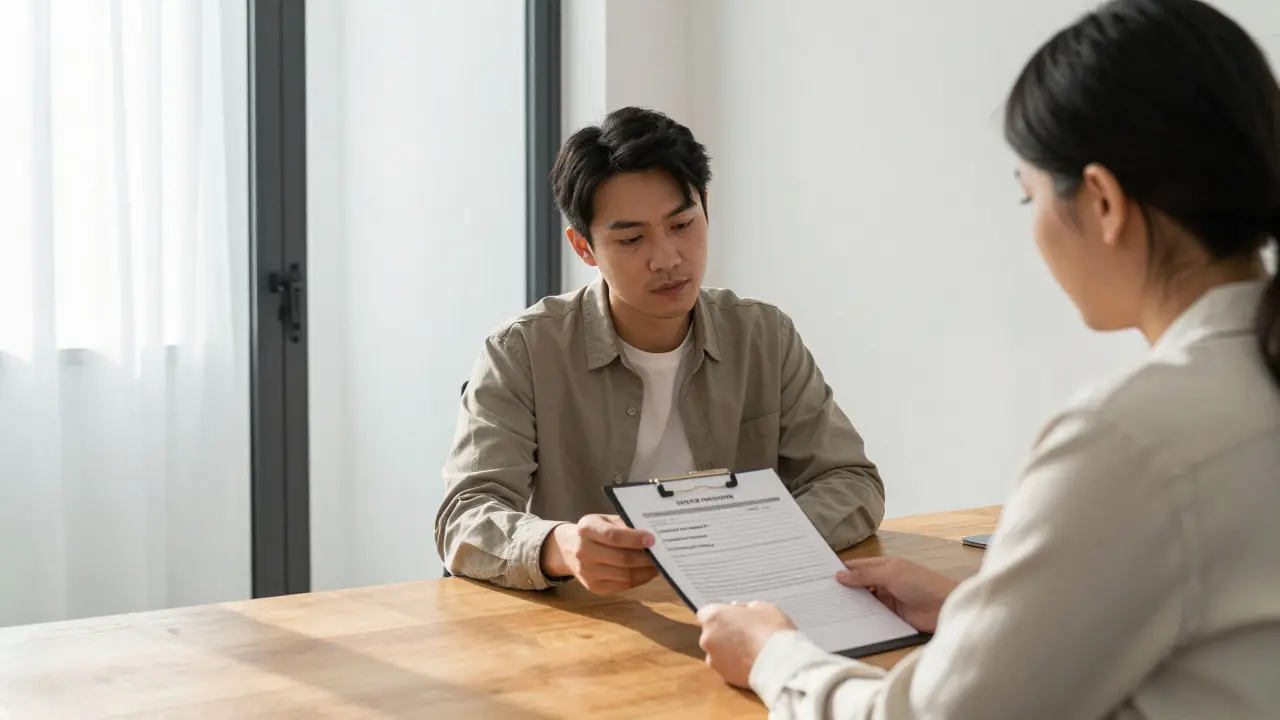 Профессиональная эскорт-ассистентка и клиент обсуждают согласованные условия в чистой, минималистичной обстановке.