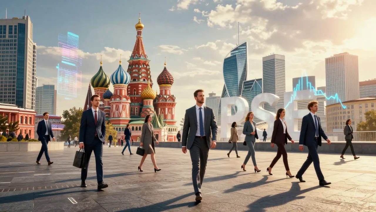 Рост PSE в российских городах, профессионалы в современном городе с цифровыми потоками