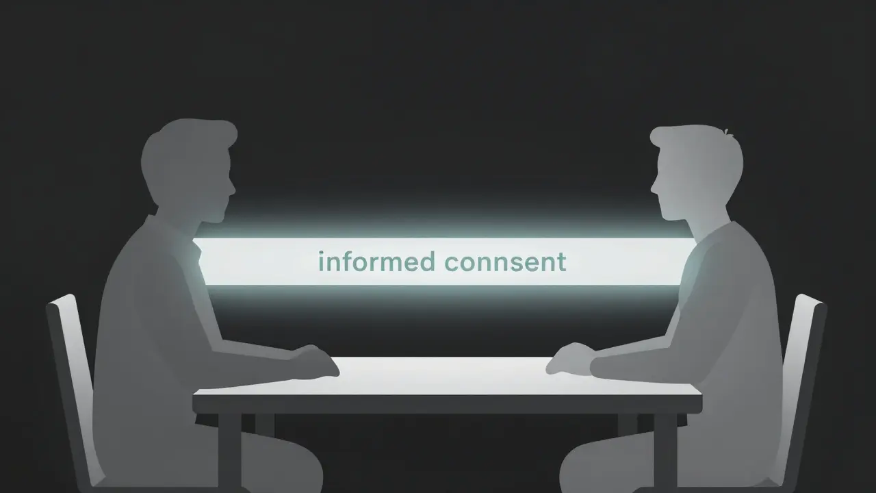 Стилизованное изображение двух людей за столом, символизирующее согласие и границы.